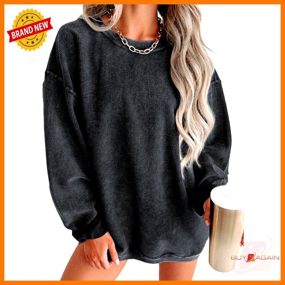 Oversized Crewneck Sweatshirt Cozy Pullover Long Sleeve Casual Chic Minimal
